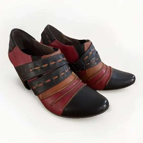 Spring Step Red And Black Bootie - Women's EU 36 US 5.5-6 - Leather Shoes - Picture 2 of 9